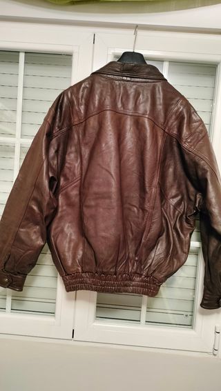 Cazadora vintage piel hombre marron