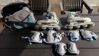 Conjunto de patines con equipación completa