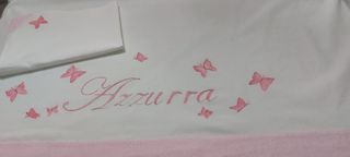 Lenzuolo culla dipinto a mano