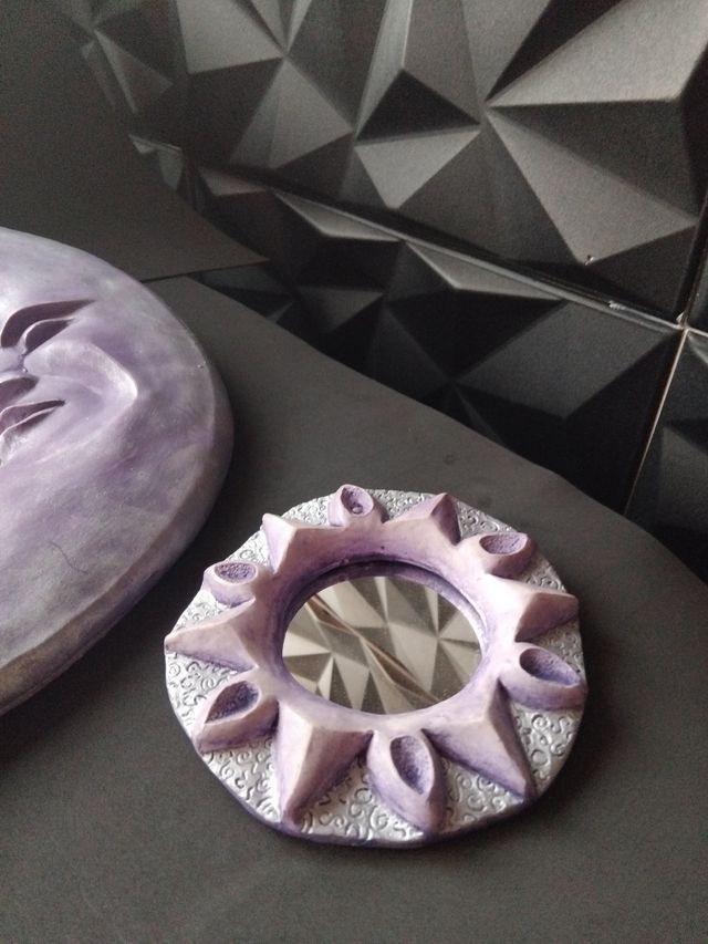 2 SPECCHI DA PARETE FATTI A MANO DI ESCAYOLA