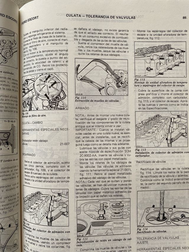 FORD ESCORT Manual de taller de 1982. 4 Tomos !!!