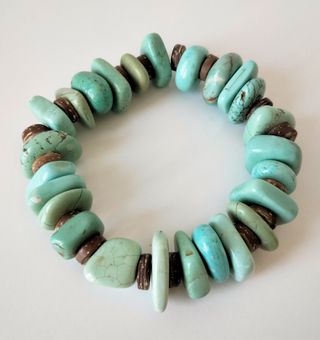 Bracciale howlite turchese e cocco donna