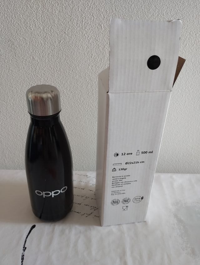 oppo - borraccia in acciaio + Portach. Apri bott.