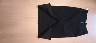Falda midi denim negra vaquera