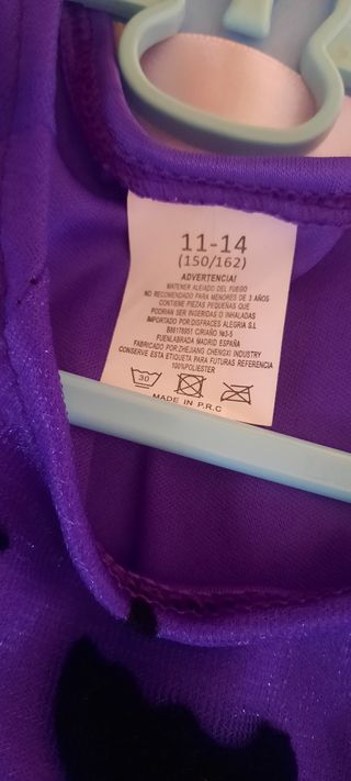 Disfraz niña murciélago talla 11-14