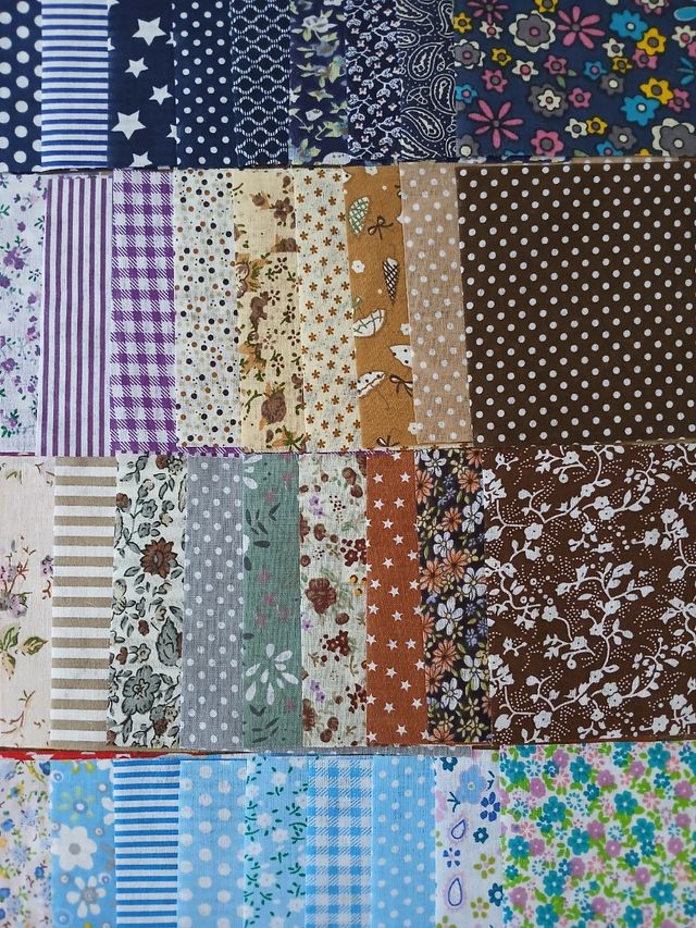 100 retales para patchwork, algodón
