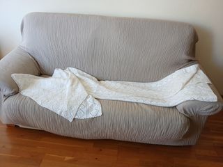 cortina-colcha de ganchillo hecha a mano