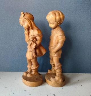 Sculture in legno intagliato vintage