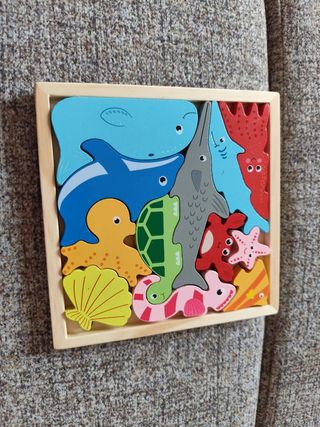 Puzzle infantil marino de madera