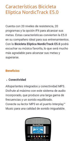 Bicicleta elíptica nordictrack