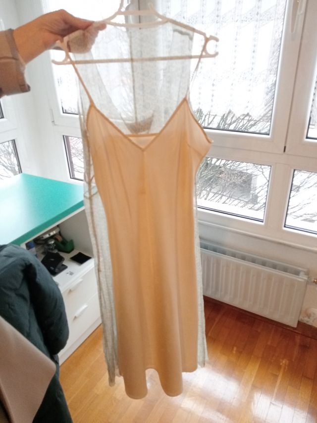 Vestido seda con forro de raso