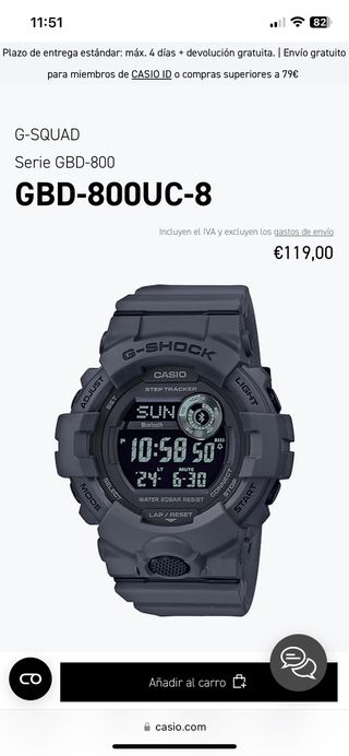 Reloj casio gshock gbd 800