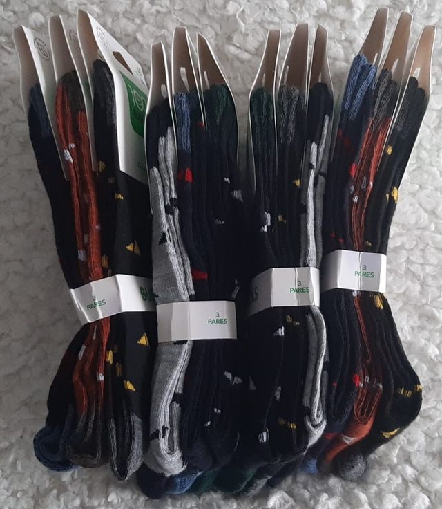 12 PAIA DI CALZINI DA UOMO IN COTONE 40-46