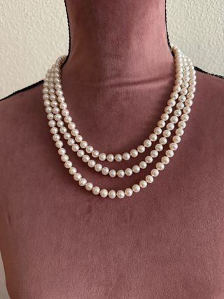 Collar de perlas con cierre de plata. Nuevo