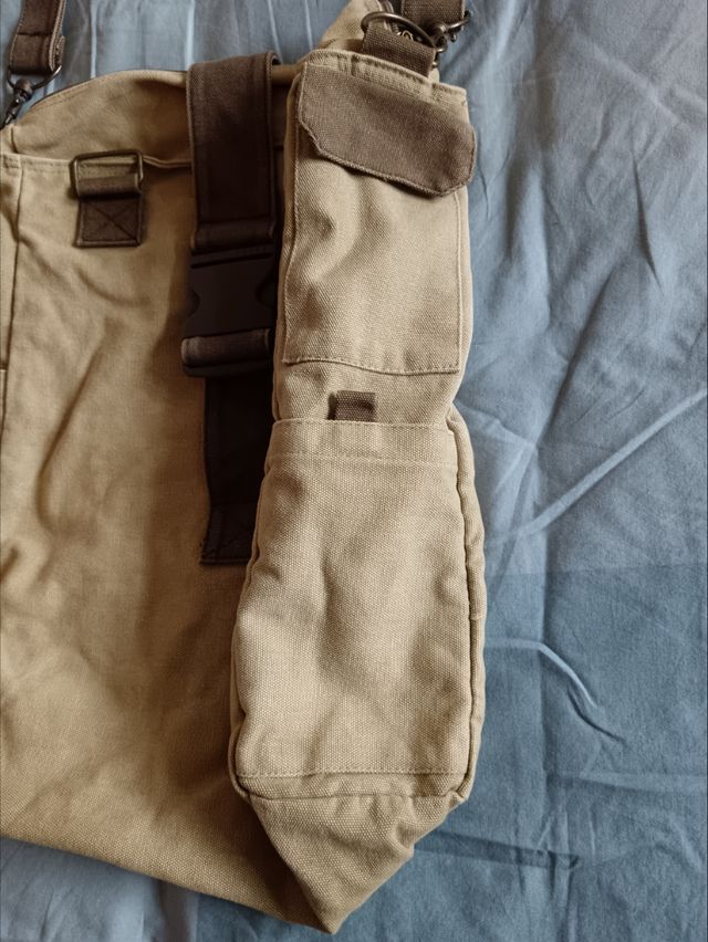 Borsa di tela di cotone beige