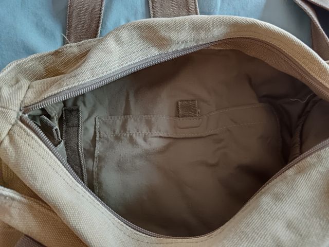 Borsa di tela di cotone beige