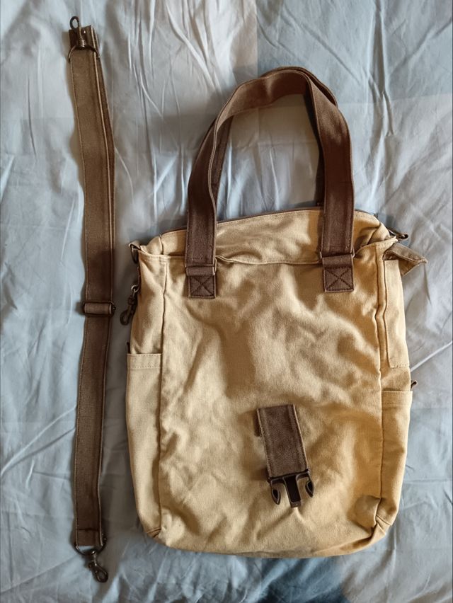 Borsa di tela di cotone beige