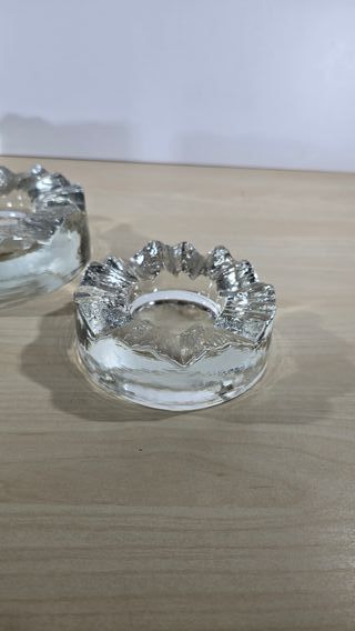 TRÍO DE CENICEROS DE CRISTAL