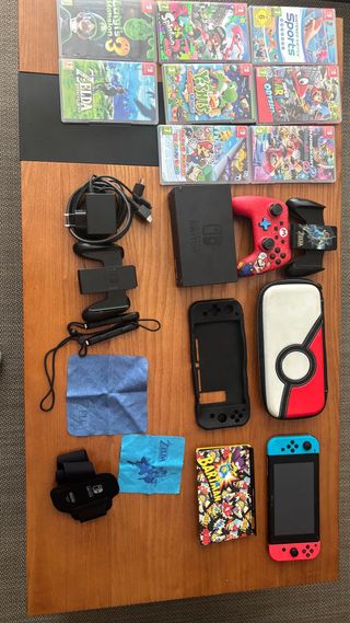 Nintendo switch con todos sus accesorios