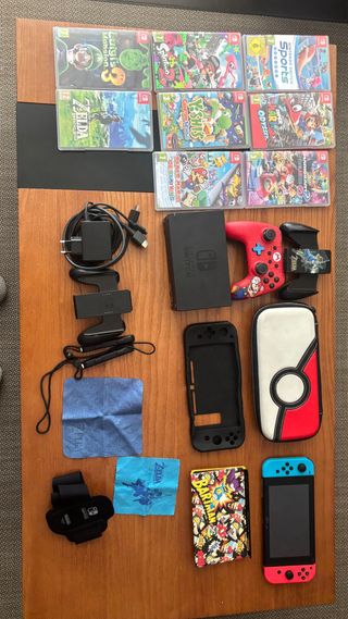 Nintendo switch con todos sus accesorios