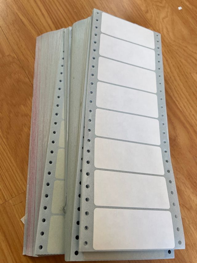 Lote etiquetas adhesivas rectangulares blancas