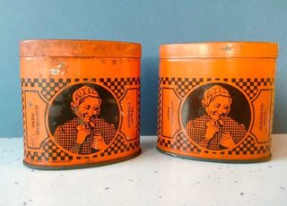 Scatole metallo vintage porta tabacco 1930