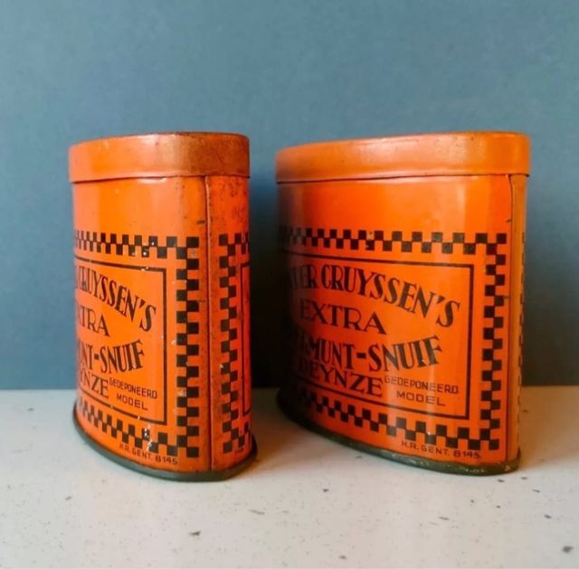 Scatole metallo vintage porta tabacco 1930