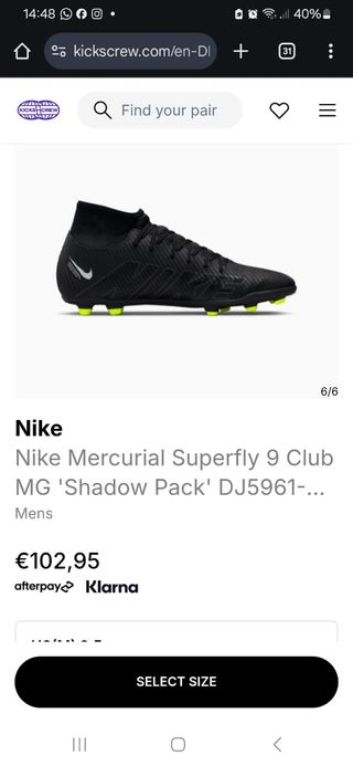 Botas fútbol, Nike Mercurial Nuevas