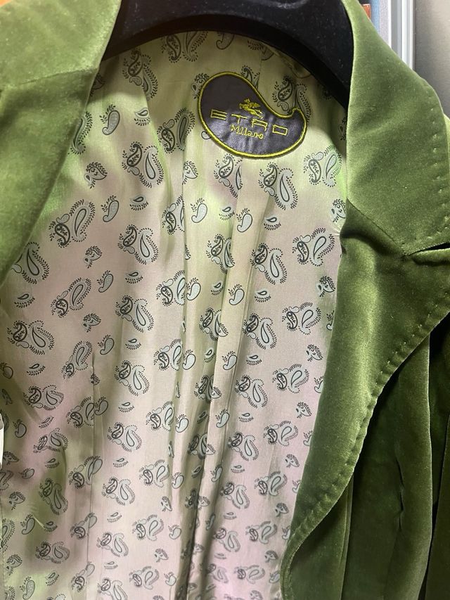 Americana de terciopelo verde de Etro