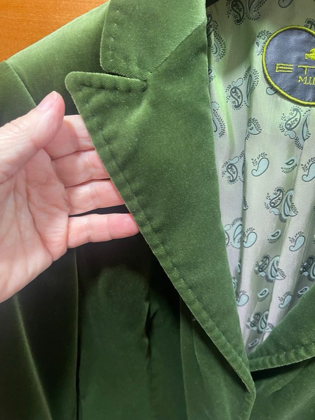 Americana de terciopelo verde de Etro