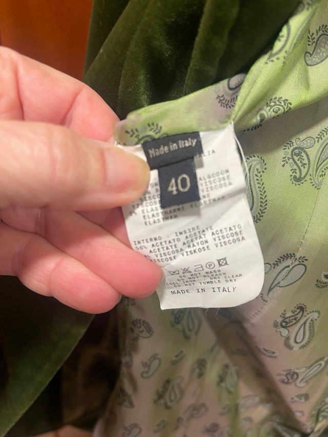 Americana de terciopelo verde de Etro