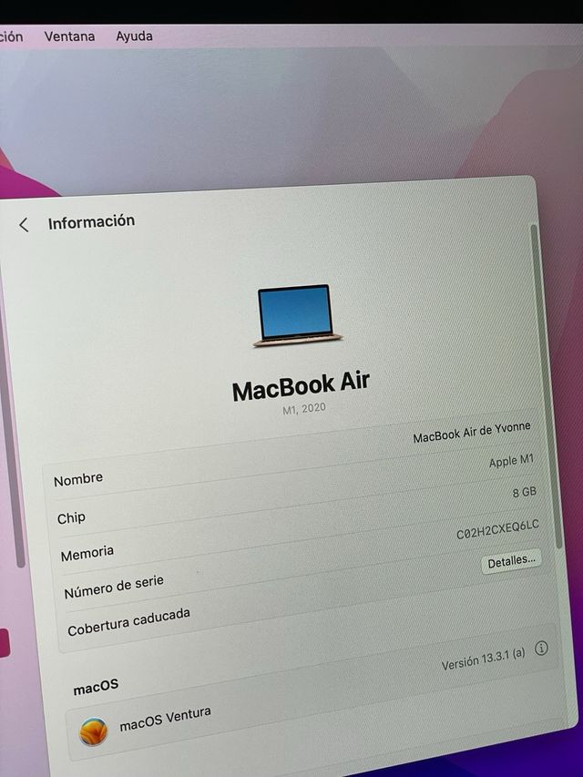 Macbook Air 2020 Chip M1