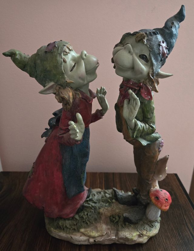 Coppia Elfi - gnomi - folletti Pixies