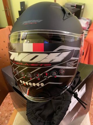 NOX - Casco de moto jet 128 noir mat  - Talla XS