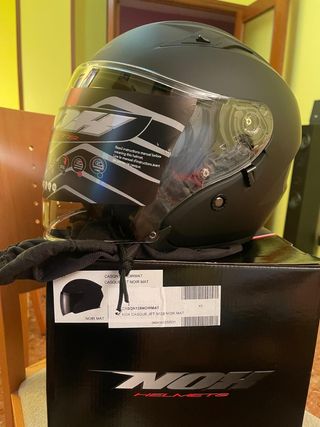 NOX - Casco de moto jet 128 noir mat  - Talla XS