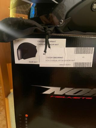 NOX - Casco de moto jet 128 noir mat  - Talla XS