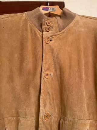 Cazadora de hombre de ante y reversible en lino.