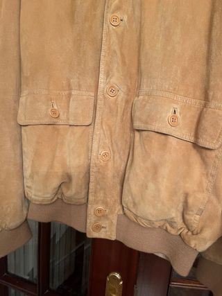 Cazadora de hombre de ante y reversible en lino.