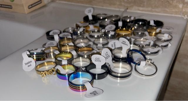 Lote de 40 mas 9 anillos de acero inoxidable
