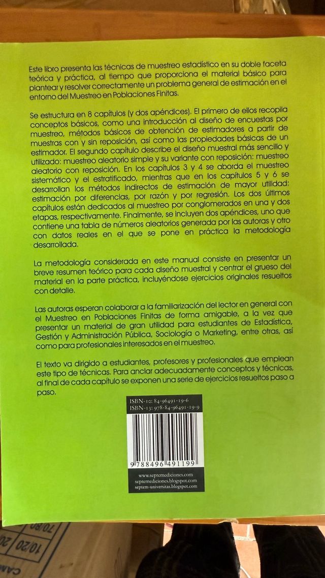 Muestreo Estadístico en Poblaciones Finitas