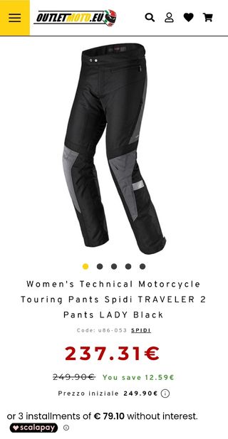 Calças Spidi Traveler 2 Lady - Novas 