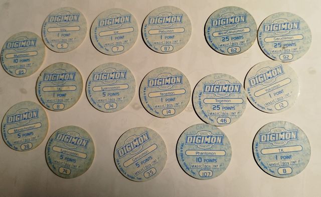Lote 16 tazos Digimon 