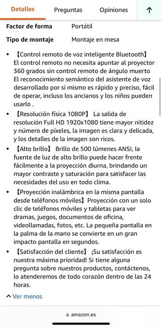 Mini proyector portatil  OSMARI HD 1080P SIN ABRIR