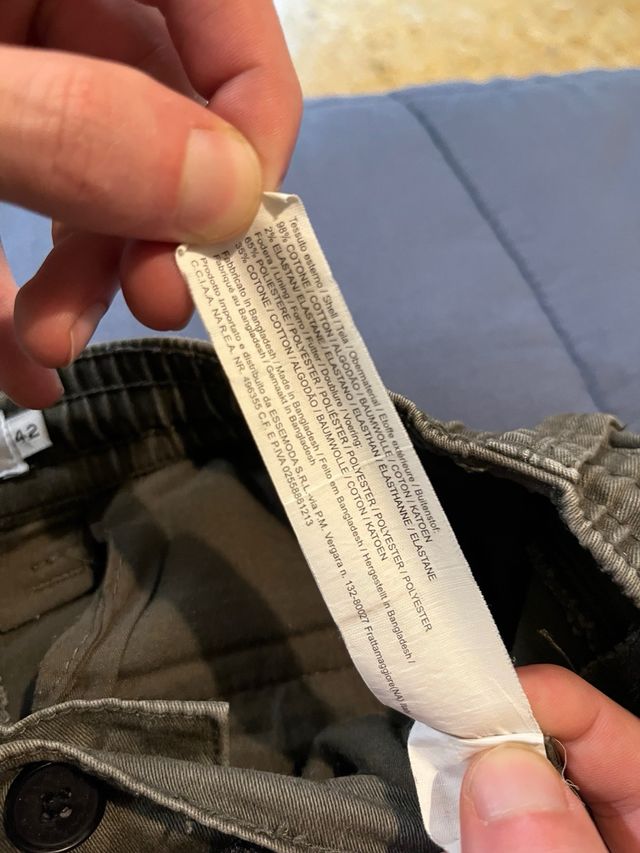 Pantaloni Verde militare uomo 42 Clayton