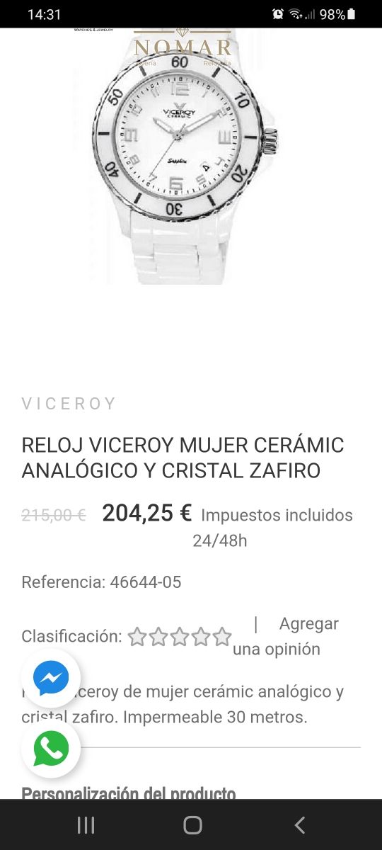 Reloj viceroy ceramic