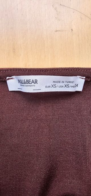 Vestido PULL and BEAR marrón satinado