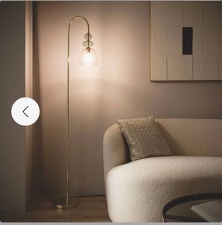 Lampara de pie de cristal