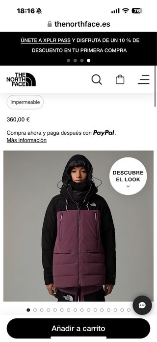 360Euros  The north face pallie plumifero L