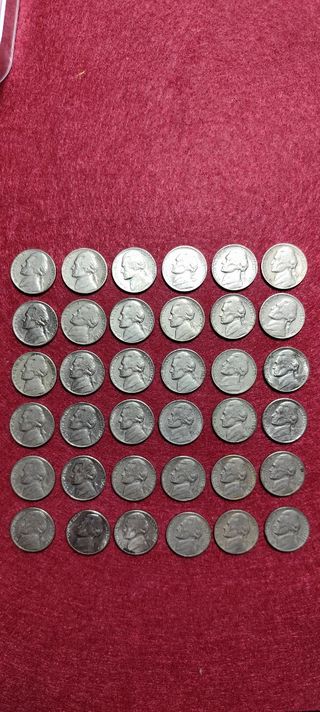 36 monete Americane 5 cent per collezionisti