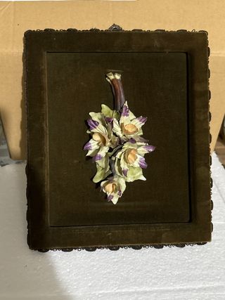 Quadro antico con fiore stile capodimonte vintage 